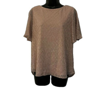 Adrianna Papell Metallic Textured Knot Top Mellow Blush Women Size Medium